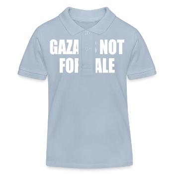 gaza is not for sale - Kids Organic Polo Shirt by Stanley/Stella - sky blue - Front