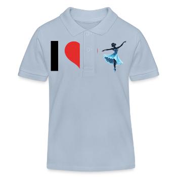 J’aime la danse classique - Autocollant sportif - Polo enfant bio Stanley/Stella - bleu ciel - Devant