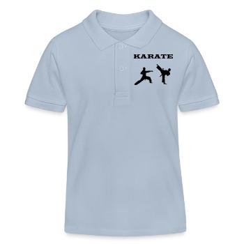 karaté - Polo enfant bio Stanley/Stella - bleu ciel - Devant