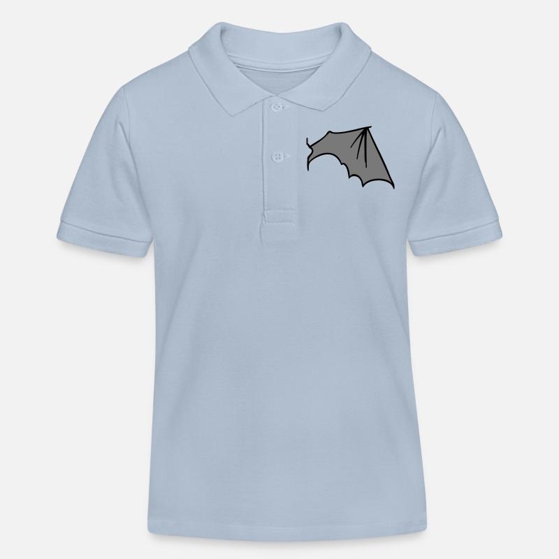 batwing_right_grey - Polo enfant bio Stanley/Stella - bleu ciel