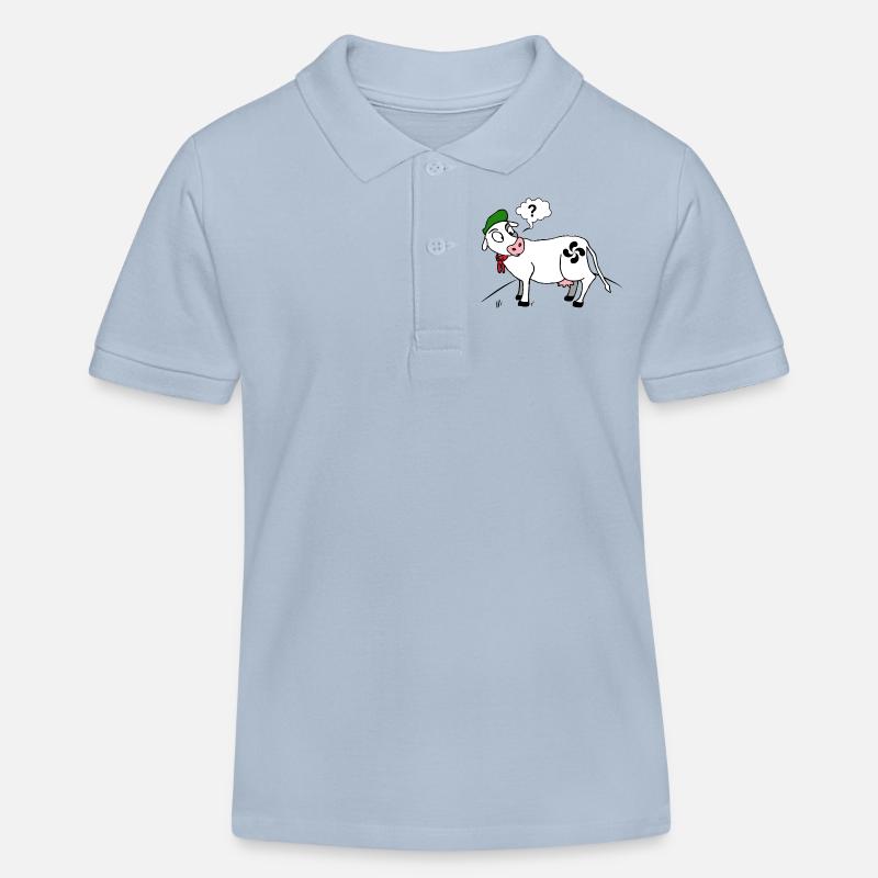Les vaches aux Pays basque - Polo enfant bio Stanley/Stella - bleu ciel
