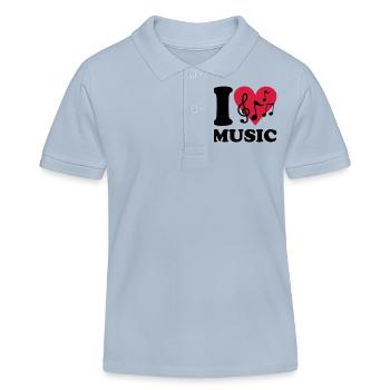 I love Music - Kinder Organic Poloshirt Mini Sprinter von Stanley/Stella - sky Blue - Vorne