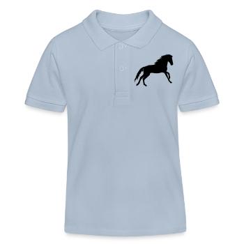 Cheval - Polo enfant bio Stanley/Stella - bleu ciel - Devant