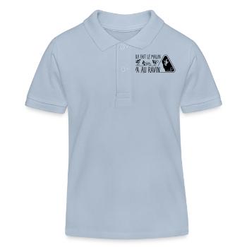 Qui fait le malin, va au ravin - Polo enfant bio Stanley/Stella - bleu ciel - Devant