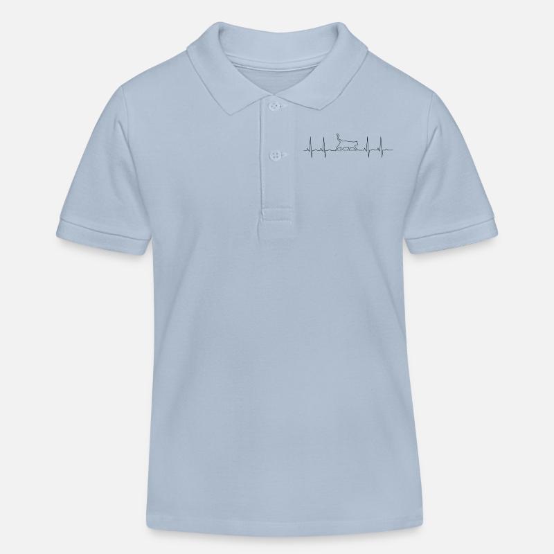 chat chats rythme cardiaque EKG amour de chat - Polo enfant bio Stanley/Stella - bleu ciel