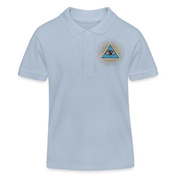 Yeux omniprésents, Triangle, Pyramide, Vintage, Dieu - Polo enfant bio Stanley/Stella - bleu ciel - Devant