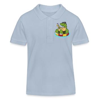 Tortues tortues d'été reptiles - Polo enfant bio Stanley/Stella - bleu ciel - Devant