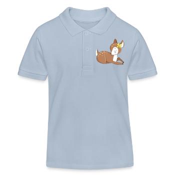 Tierbaby Rehkitz - Kinder Organic Poloshirt Mini Sprinter von Stanley/Stella - sky Blue - Vorne