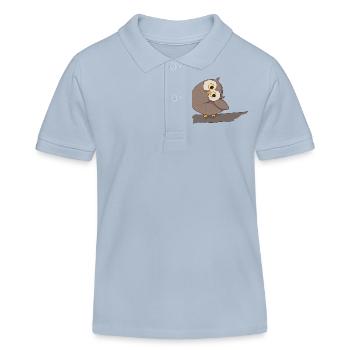 Uhu Eule Comic - Kinder Organic Poloshirt Mini Sprinter von Stanley/Stella - sky Blue - Vorne