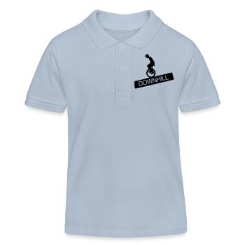 Monocycle, Downhill, A, roue,cavalier de monocycle - Polo enfant bio Stanley/Stella - bleu ciel - Devant