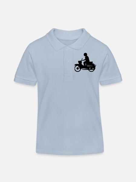 Fahrzeug - Simson Schwalbe - Kinder Organic Poloshirt Mini Sprinter von Stanley/Stella - sky Blue
