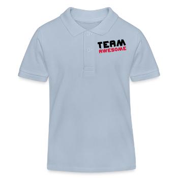 Team Awesome - Kids Organic Polo Shirt by Stanley/Stella - sky blue - Front