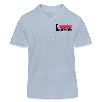 I Love Currywurst - Kids Organic Polo Shirt by Stanley/Stella - sky blue - Front
