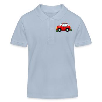 Rotes Auto - Kinder Organic Poloshirt Mini Sprinter von Stanley/Stella - sky Blue - Vorne