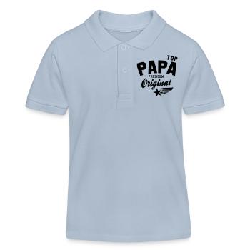 Original TOP PAPA - Premium Vater Design - Polo enfant bio Stanley/Stella - bleu ciel - Devant