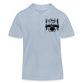 Chef de cuisine - Küchenchef - Koch - Köchin - 1C - Kinder Organic Poloshirt Mini Sprinter von Stanley/Stella - sky Blue - Vorne