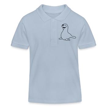 seehund_01 - Kinder Organic Poloshirt Mini Sprinter von Stanley/Stella - sky Blue - Vorne