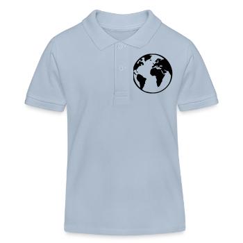 planet_erde_01 - Kids Organic Polo Shirt by Stanley/Stella - sky blue - Front