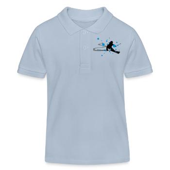 Winter - Skifahrer - Kinder Organic Poloshirt Mini Sprinter von Stanley/Stella - sky Blue - Vorne