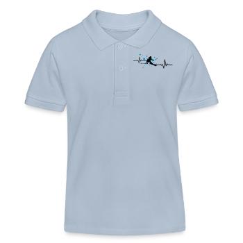 Winter - Skifahrer Puls - Kinder Organic Poloshirt Mini Sprinter von Stanley/Stella - sky Blue - Vorne