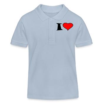 J'aime personnaliser - Polo enfant bio Stanley/Stella - bleu ciel - Devant