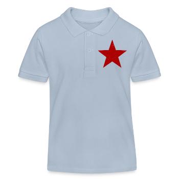 Étoile rouge - Polo enfant bio Stanley/Stella - bleu ciel - Devant