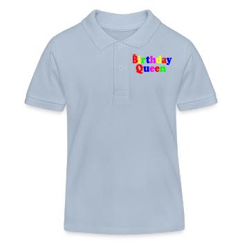 Birthday queen - Kinder Organic Poloshirt Mini Sprinter von Stanley/Stella - sky Blue - Vorne
