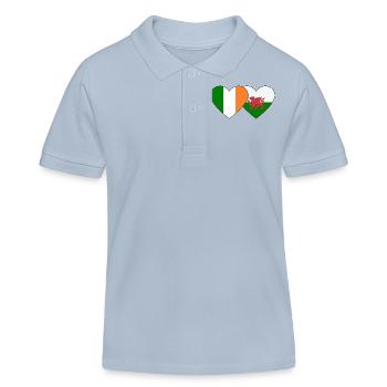 Drapeau de l’Irlande Pays de Galles Coeur - Polo enfant bio Stanley/Stella - bleu ciel - Devant