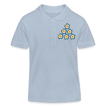 70s Flower Pattern Retro Hippie Flowers Power - Kids Organic Polo Shirt by Stanley/Stella - sky blue - Front