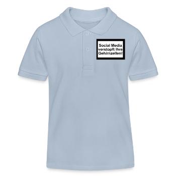 Social Media verstopft Gehirnzellen - Kinder Organic Poloshirt Mini Sprinter von Stanley/Stella - sky Blue - Vorne