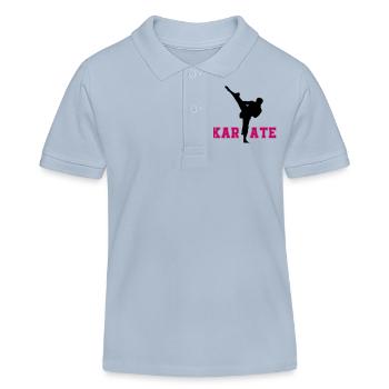 karaté - Polo enfant bio Stanley/Stella - bleu ciel - Devant