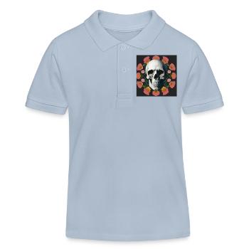Flower-Skull - Kinder Organic Poloshirt Mini Sprinter von Stanley/Stella - sky Blue - Vorne