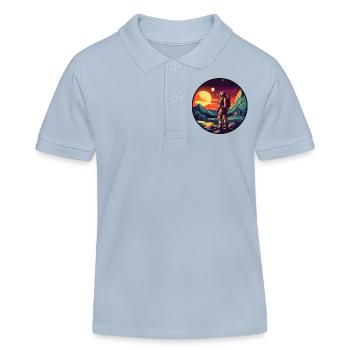 Astronaut on an alien planet - Kids Organic Polo Shirt by Stanley/Stella - sky blue - Front