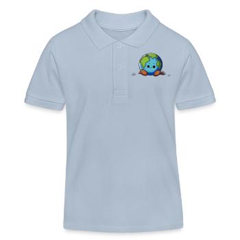Comic Erde - Kinder Organic Poloshirt Mini Sprinter von Stanley/Stella - sky Blue - Vorne