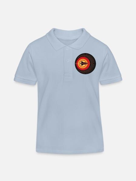 Retro-Rakete im Orbit - Kinder Organic Poloshirt Mini Sprinter von Stanley/Stella - sky Blue