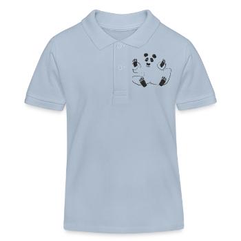 panda - Polo enfant bio Stanley/Stella - bleu ciel - Devant