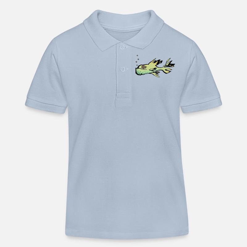 Poisson - Polo enfant bio Stanley/Stella - bleu ciel