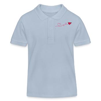 Coeur d’avion en papier - Polo enfant bio Stanley/Stella - bleu ciel - Devant