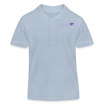 Coeur d’avion en papier - Polo enfant bio Stanley/Stella - bleu ciel - Devant