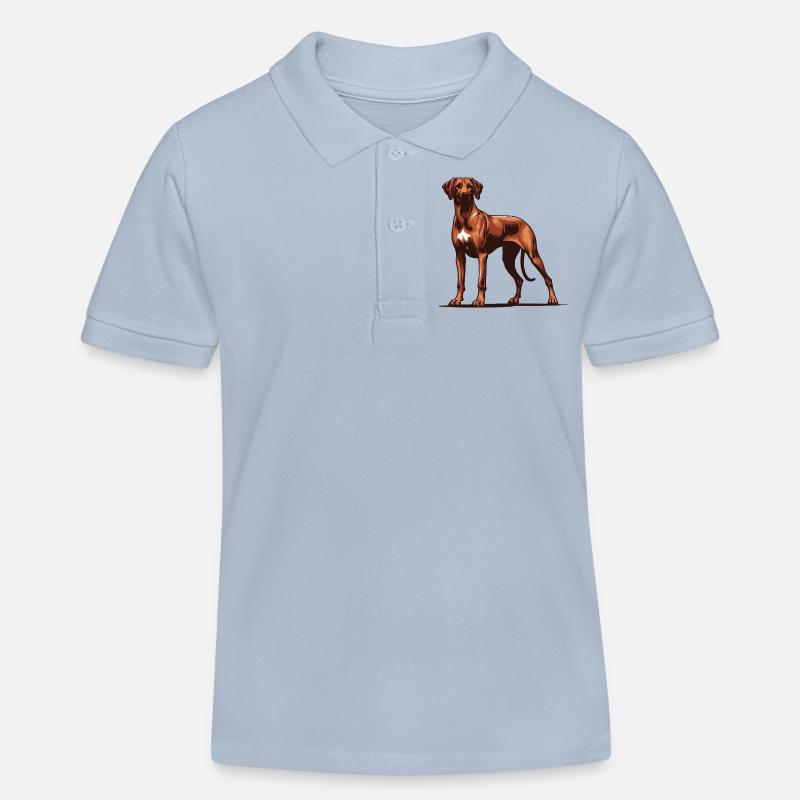 Rhodésian Ridgeback - Polo enfant bio Stanley/Stella - bleu ciel