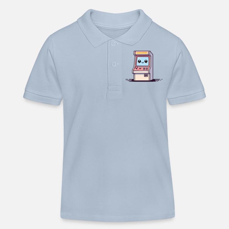 Borne d’arcade heureuse - Polo enfant bio Stanley/Stella - bleu ciel