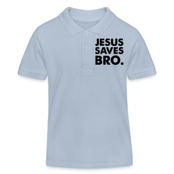 jesus saves bro - Kinder Organic Poloshirt Mini Sprinter von Stanley/Stella - sky Blue - Vorne