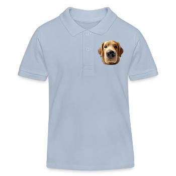 Dog head 1 brown - Kids Organic Polo Shirt by Stanley/Stella - sky blue - Front