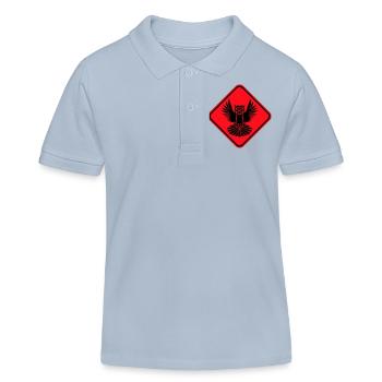 hibou Avertissement Zone de danger Panneau Note Attention - Polo enfant bio Stanley/Stella - bleu ciel - Devant