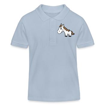 Pferd Süß Pony Fohlen Pferdemädchen Niedlich Comic - Kinder Organic Poloshirt Mini Sprinter von Stanley/Stella - sky Blue - Vorne