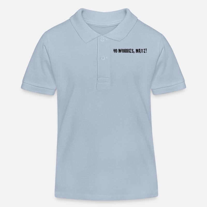 no worries mate ! - Polo enfant bio Stanley/Stella - bleu ciel
