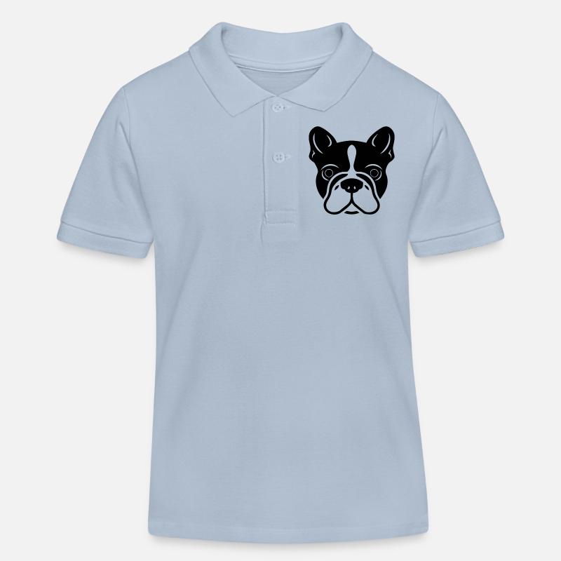 Bouledogue français - Polo enfant bio Stanley/Stella - bleu ciel
