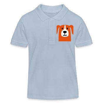 Cute dog - Kids Organic Polo Shirt by Stanley/Stella - sky blue - Front