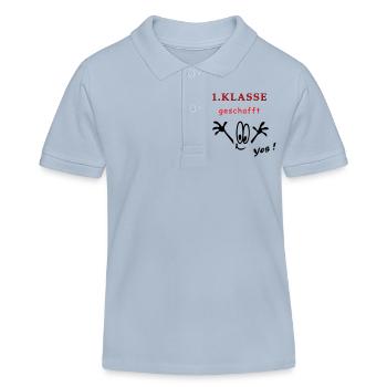 1.Klasse, Schule, yes - Kinder Organic Poloshirt Mini Sprinter von Stanley/Stella - sky Blue - Vorne