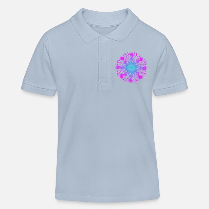 Mandala Psyché - Polo enfant bio Stanley/Stella - bleu ciel